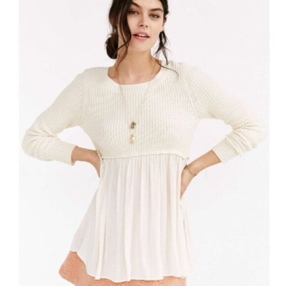 Urban Outfitters Kimchi Blue Chiffon Babydoll Flowy Sweater - Picture 1 of 4